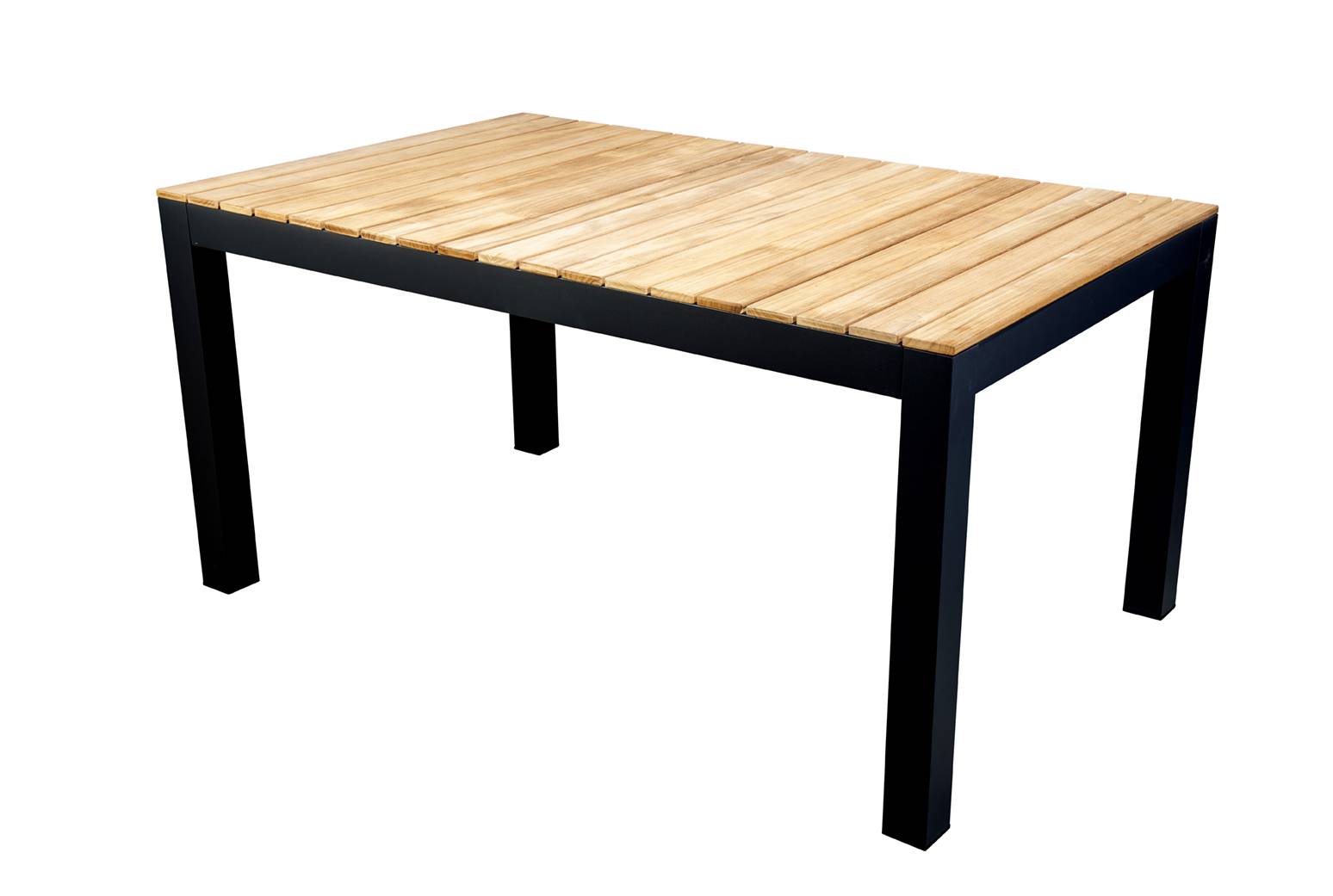 YOI | Midori | niedriger Esstisch | Aluminium - Teak | schwarz