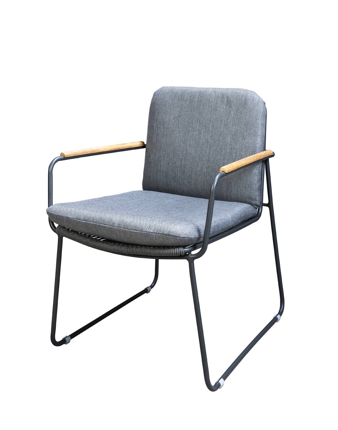 YOI | Serra | Esszimmerstuhl | Aluminium - Rope | dunkelgrau