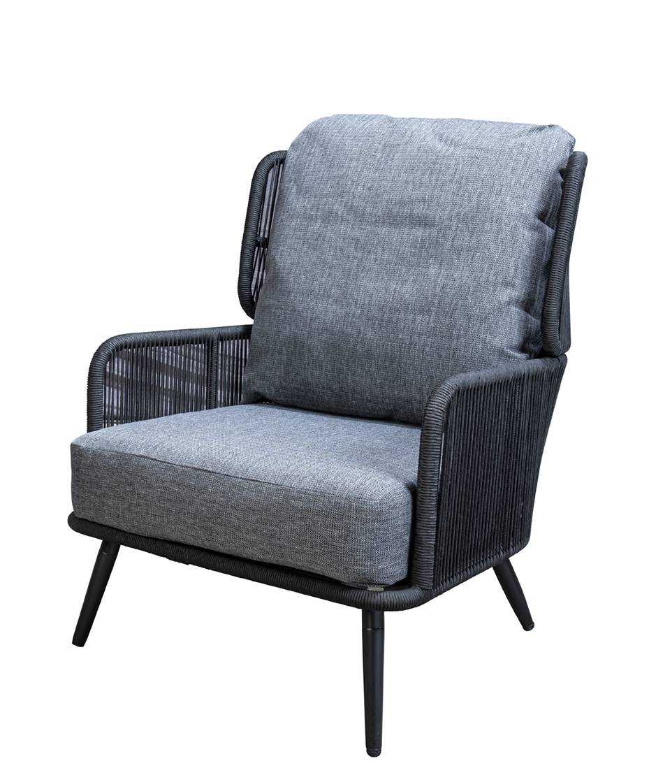 YOI | Tsubasa | Loungesessel | Aluminium - Rope | black
