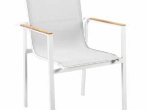 YOI | Mizu | stapelbarer Esszimmerstuhl | Aluminium - textilene | white