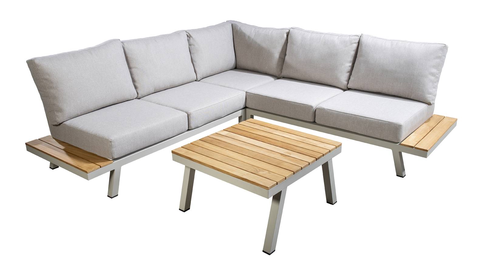 YOI | Furago | Eckset klein mit Couchtisch | Aluminium | salix
