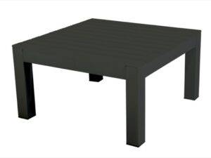 YOI | Midori | Couchtisch quadratisch | Aluminium - Teak | schwarz