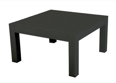 YOI | Midori | Couchtisch quadratisch | Aluminium - Teak | schwarz