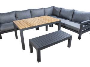 YOI | Midori | Eckset XL mit Lounge-Esstisch | Aluminium