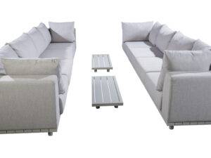 YOI | Vallon | Face-to-Face-Set 3-Sitzer-Armlehne links + rechts + 2 * Ecke 2 * Beistelltisch | Aluminium - Olefin | salix