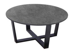 YOI | Teeburu | Couchtisch | Ø 75 cm x 35 cm | Aluminium - HPL | schwarz-beton