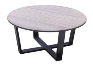 YOI | Teeburu | Couchtisch | Ø 75 cm x 35 cm | Aluminium - HPL | schwarz-schiefer