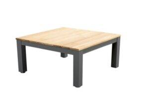 YOI | Midori | Couchtisch quadratisch | Aluminium - Teak | dunkelgrau