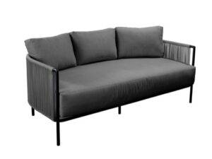 YOI | Umi | Sofa 3-Sitzer | Aluminium - Rope | schwarz