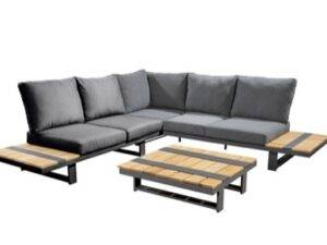 YOI | Yuwaa | Eckset | Aluminium - Teak | dunkelgrau