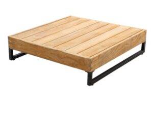 YOI | Yasashii | Couchtisch niedrig aus Teakholz | Aluminium - Teak | teak