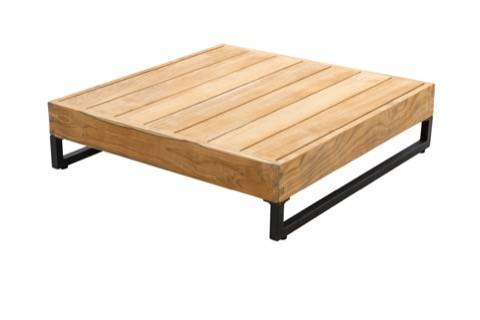 YOI | Yasashii | Couchtisch niedrig aus Teakholz | Aluminium - Teak | teak